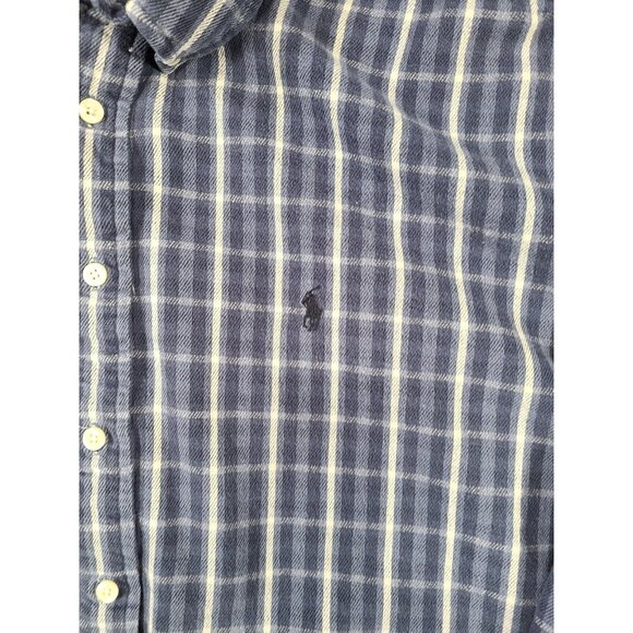 Ralph Lauren Blaire Long Sleeve Button Down Blue Cotton Flannel Shirt Men's XL - Picture 2 of 7